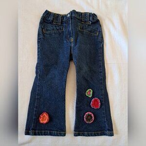 Hanna Andersson girls size 90 or 3T dark wash adjustable waist jeans, VGUC